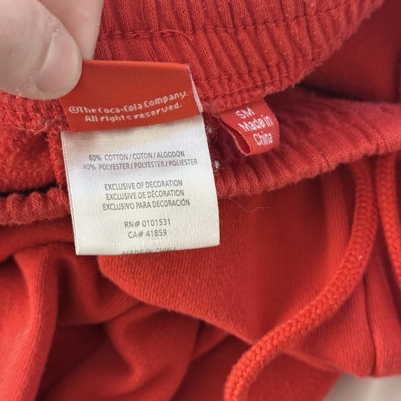 Coca-Cola Red Graphic Sweatpants Joggers Mens Small Enjoy Coca-Cola Logo - Picture 6 of 6